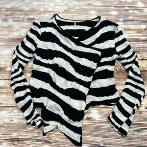 💚 Free People Commotion Striped Crinkle Cardigan